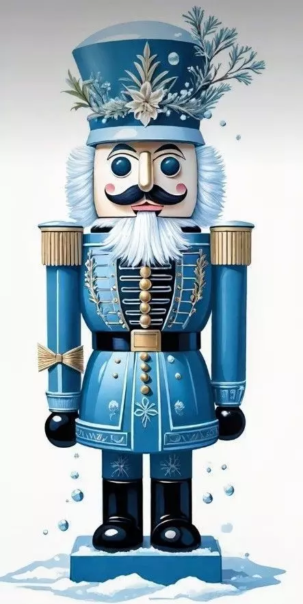 Winter Blue Nutcracker Bust - Elegant Christmas Decor 3D Model 3D print model