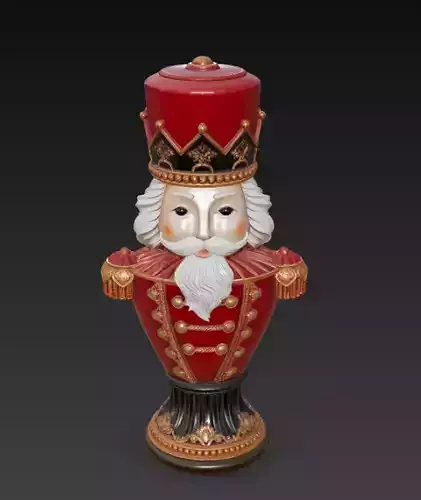 Royal Nutcracker Bust - Classic Christmas Decorative 3D Model