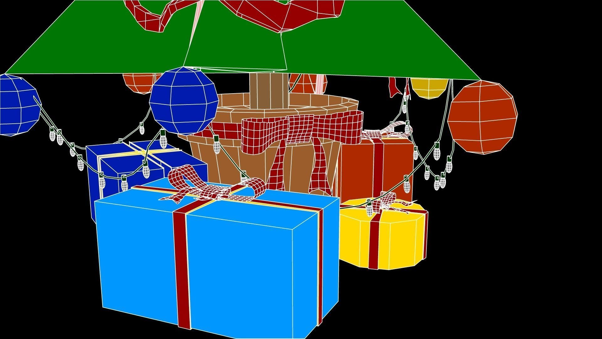 Stylized  Xmas tree  Low-poly 3D model_20