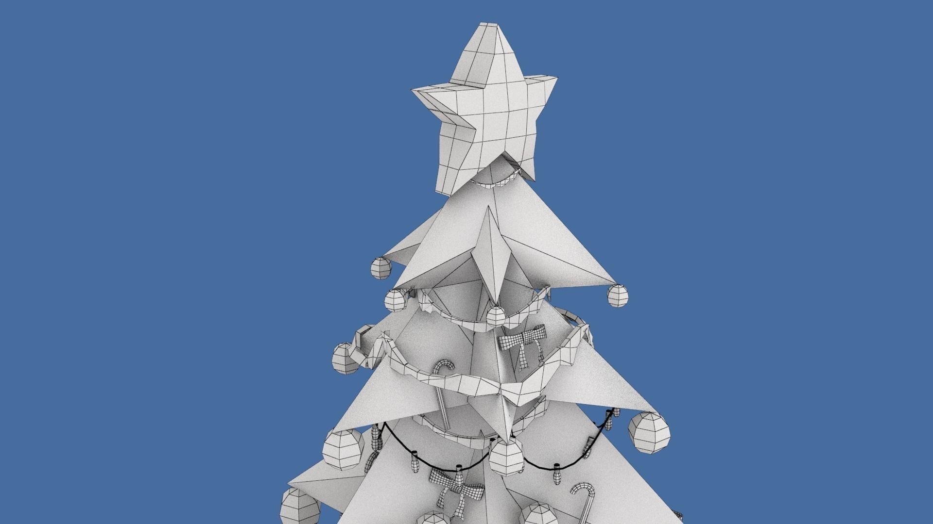 Stylized  Xmas tree  Low-poly 3D model_12