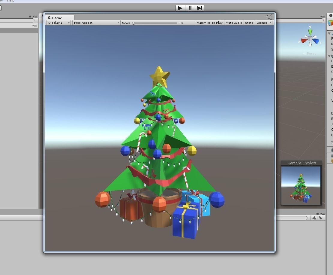 Stylized  Xmas tree  Low-poly 3D model_17