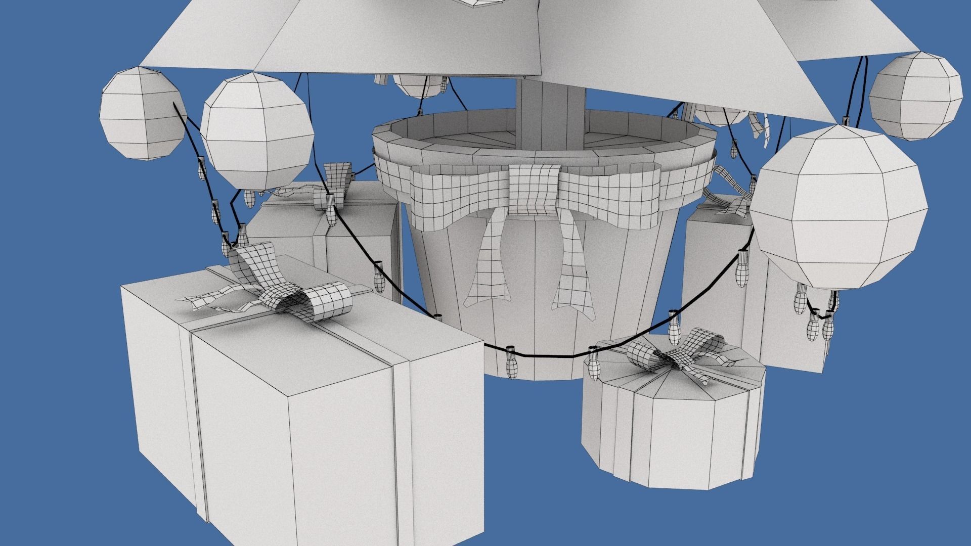Stylized  Xmas tree  Low-poly 3D model_15