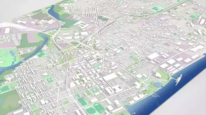 Cityscape Camden New Jersey USA 3D model 7