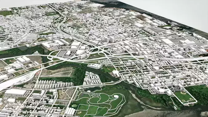 Cityscape Camden New Jersey USA 3D model 5