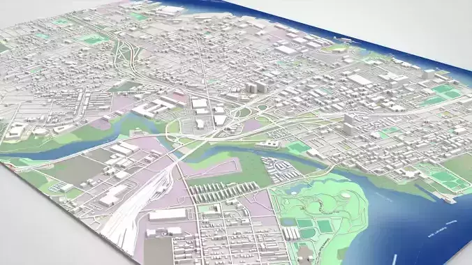 Cityscape Camden New Jersey USA 3D model 4