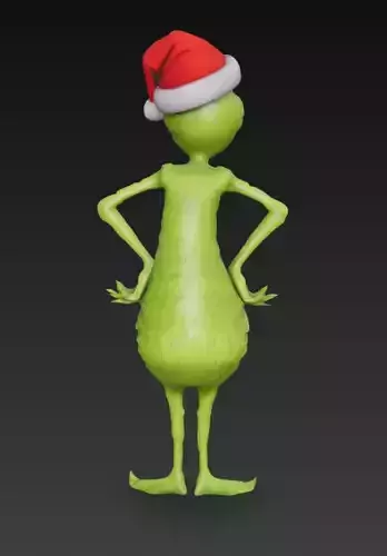 Grinch Standing Pose - Stylized Christmas Character 3D Model