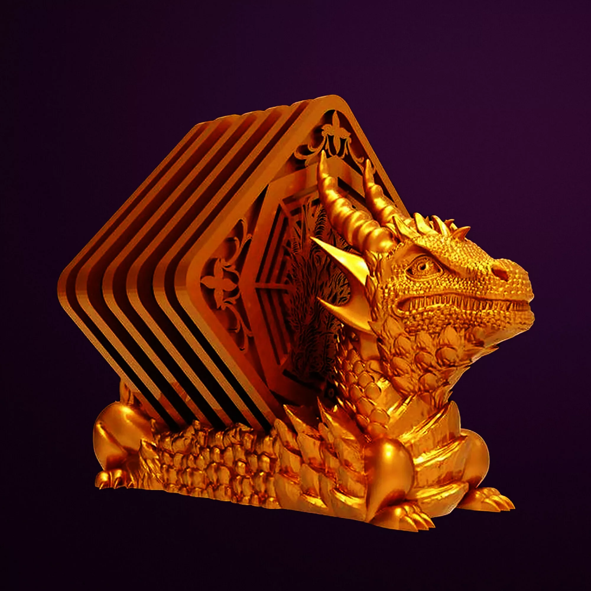 Firy Dragon Coasters Tray 3D Printable STL File 3D print model