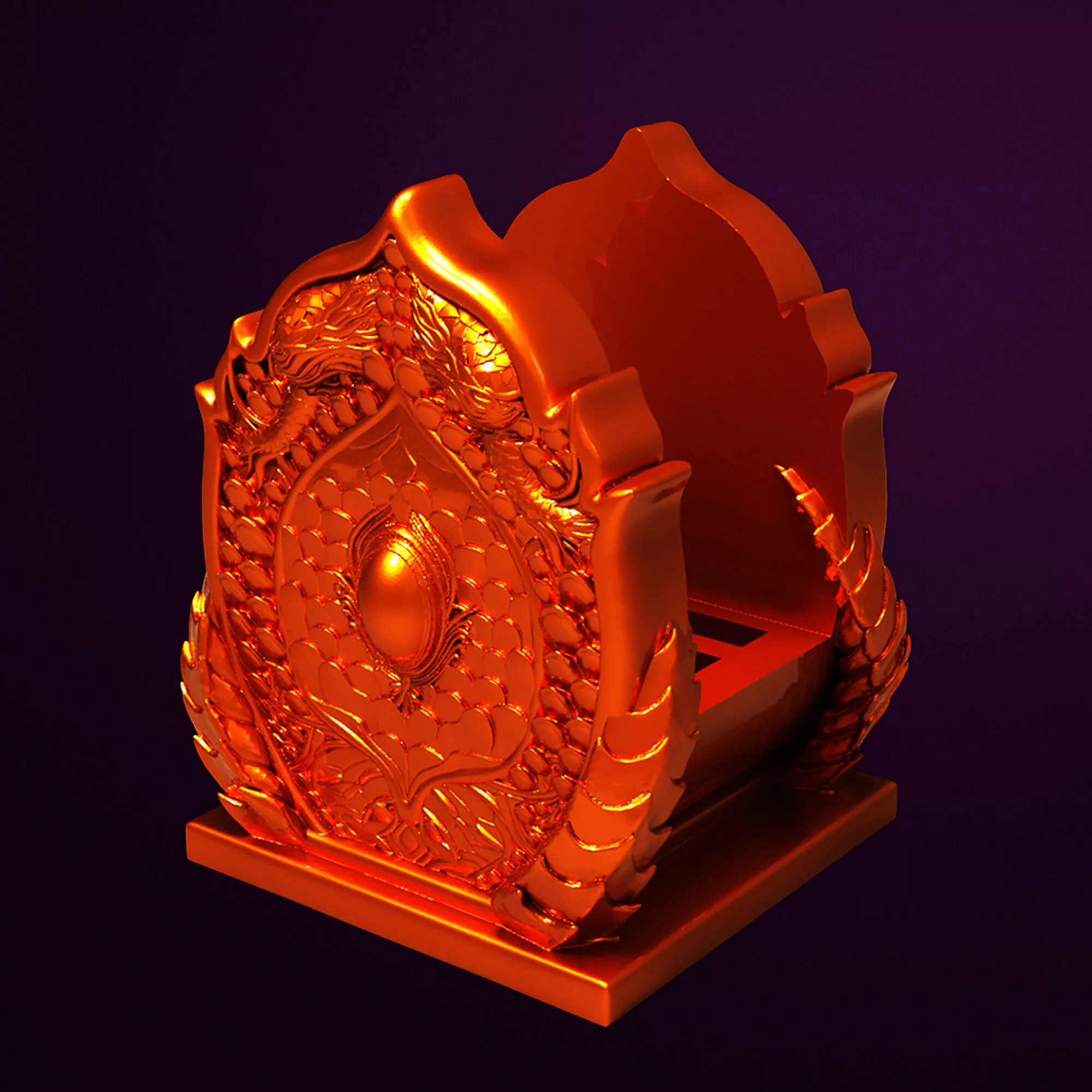 Ancient Dragon Coasters Tray 3D Printable STL File 3D print model