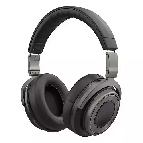 Professional Studio OverEar Headphones Brown Leather 3D Model