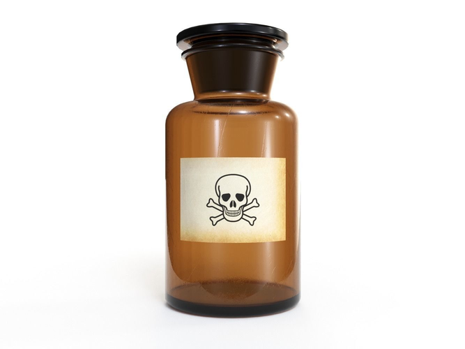 Glass Poison Bottle Low-poly 3D model