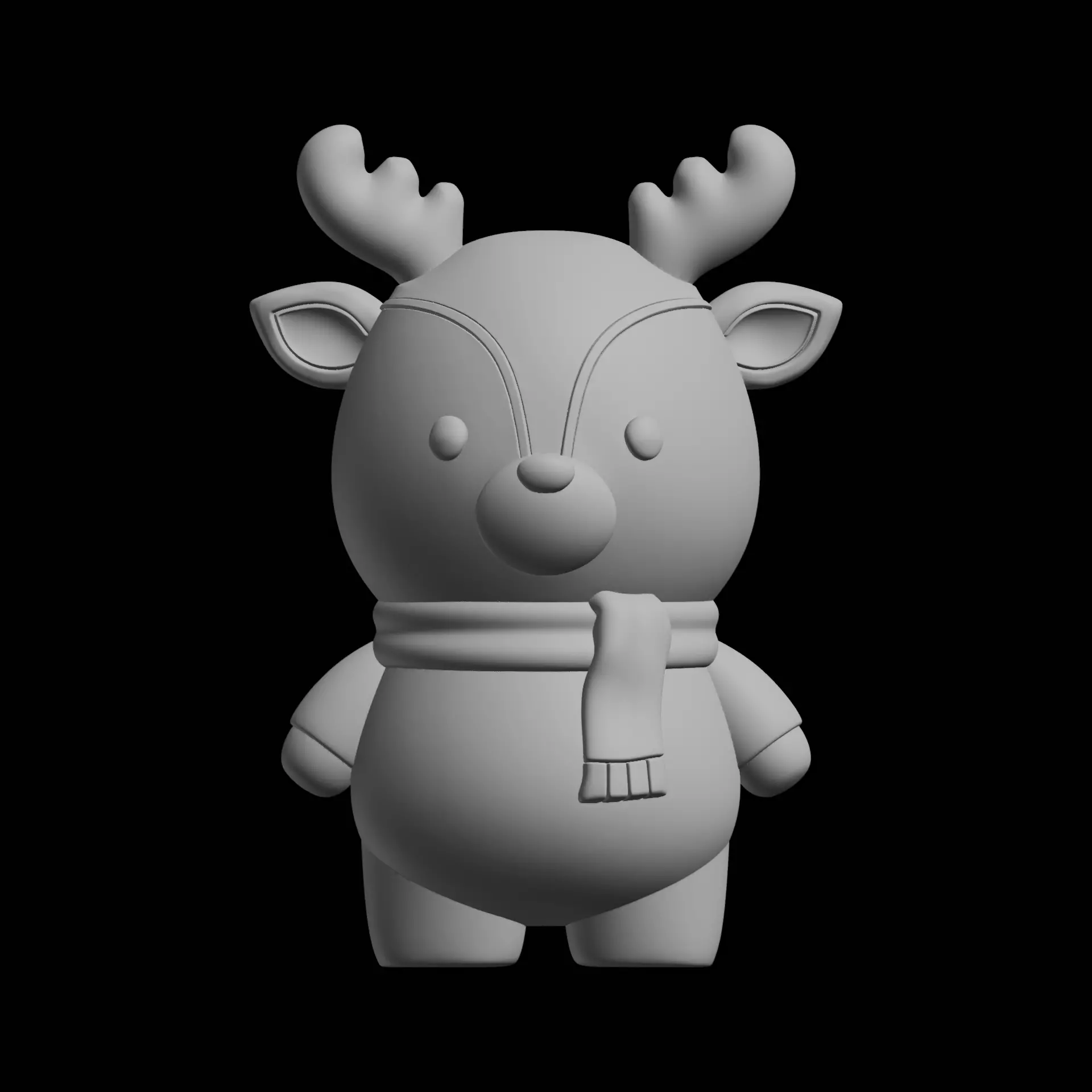 Cute Reindeer With Scarf Christmas Decor 3D print model