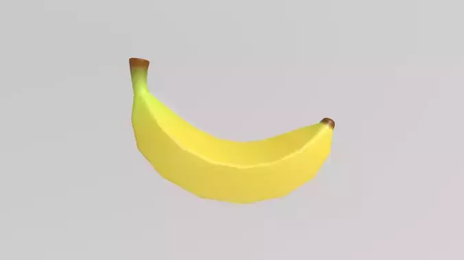 Stylized Low-Poly Banana Low-poly 3D model 3