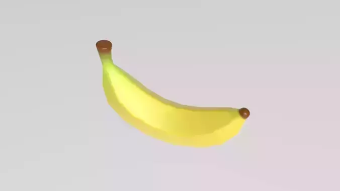 Stylized Low-Poly Banana Low-poly 3D model 4