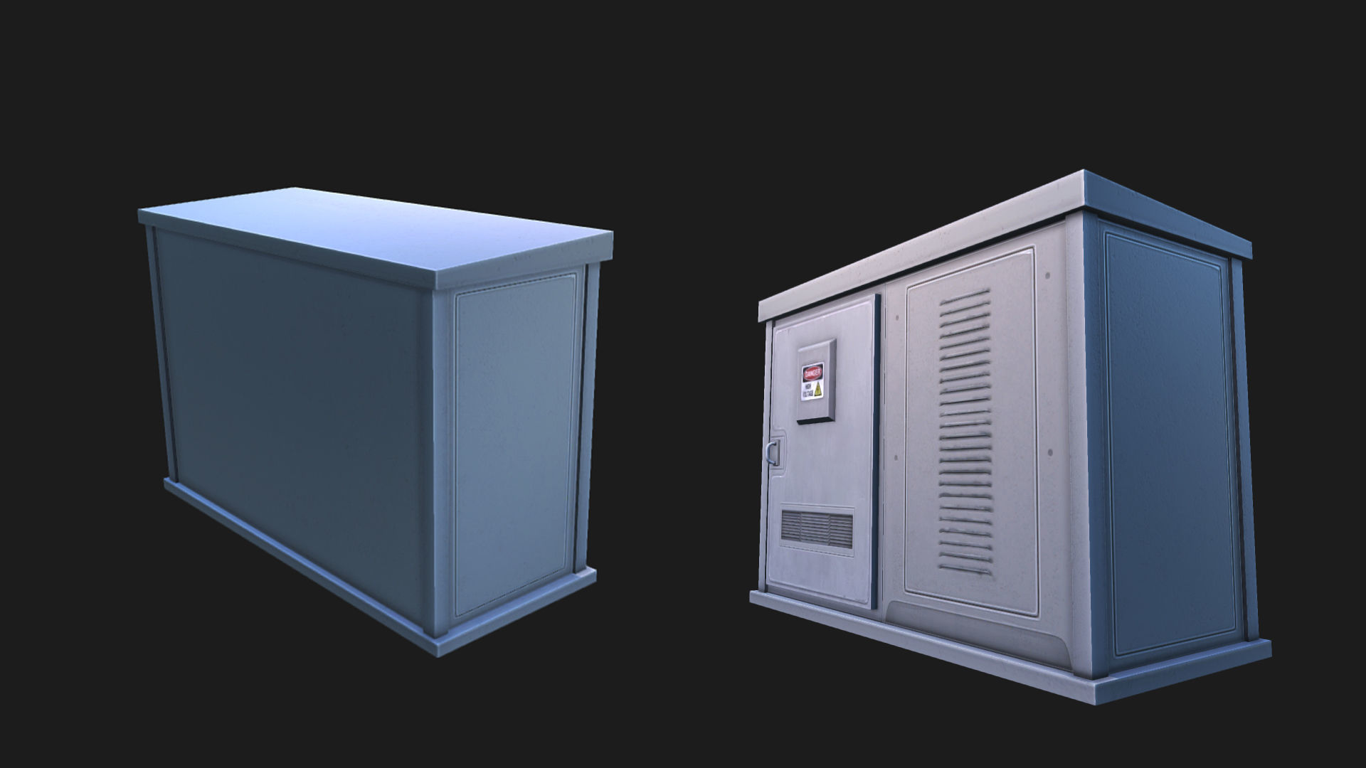 Utility Box Low-poly 3D model_2