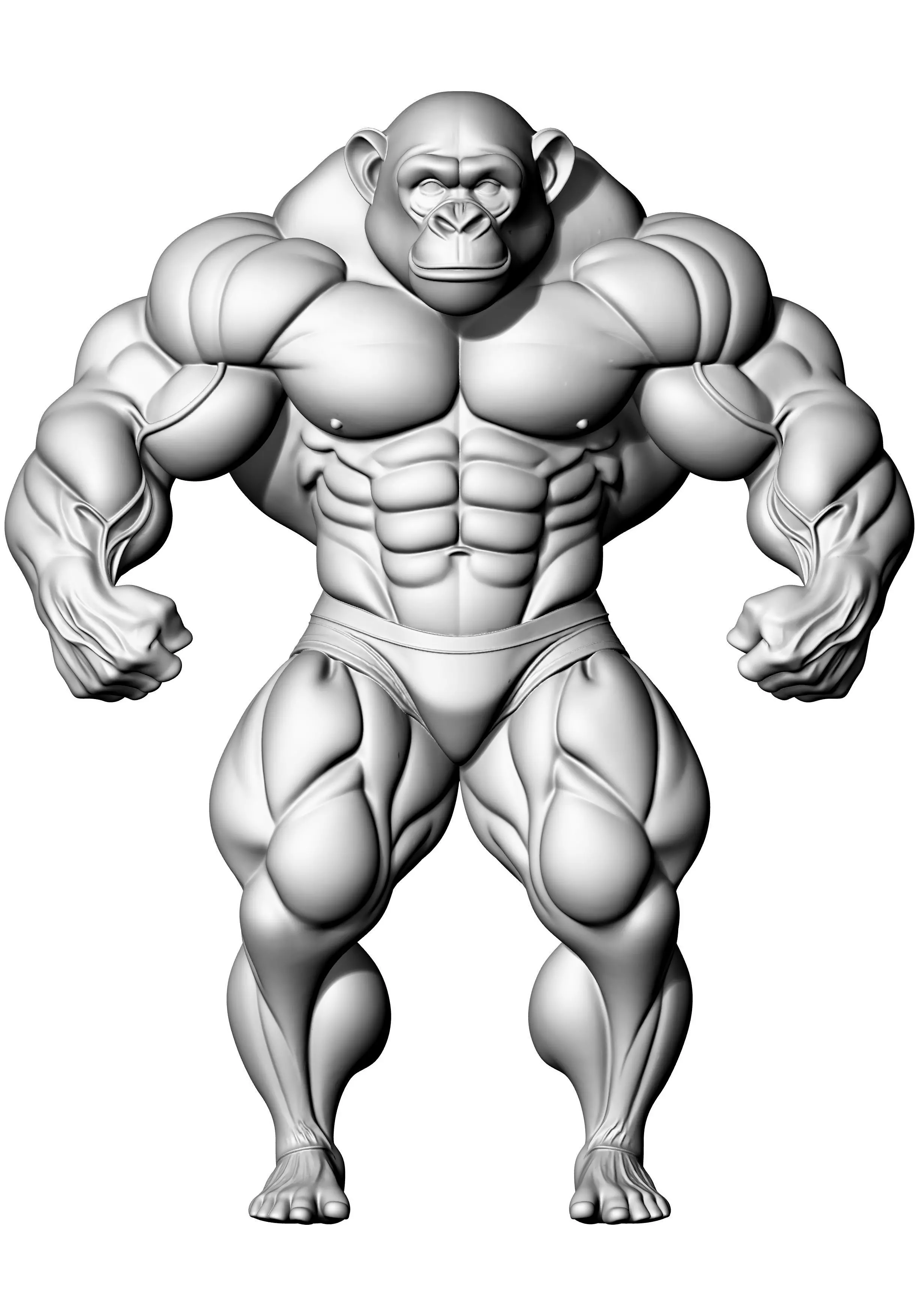 Big Gorilla Massive Powerful and Fearless 3D print model