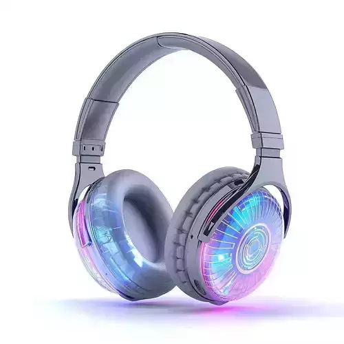 Cyberpunk Holographic OverEar Headphones 3D Model