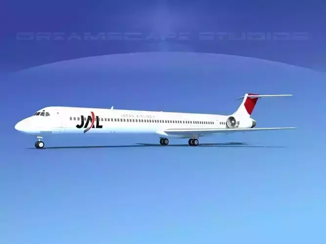McDonnell Douglas MD-90 Japan Airlines 1 3D model