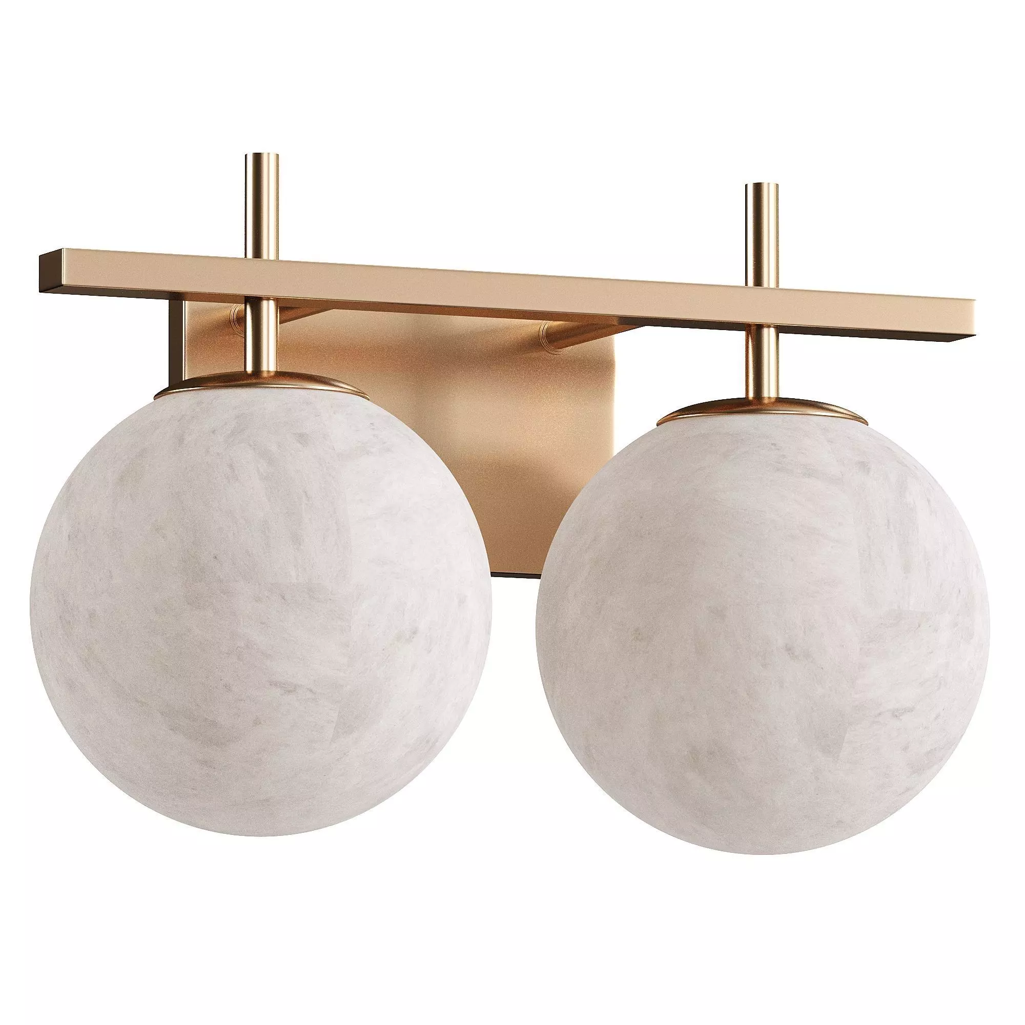 Bathroom Vanity Light With Round Shape Cloud Glass Shade 3D model