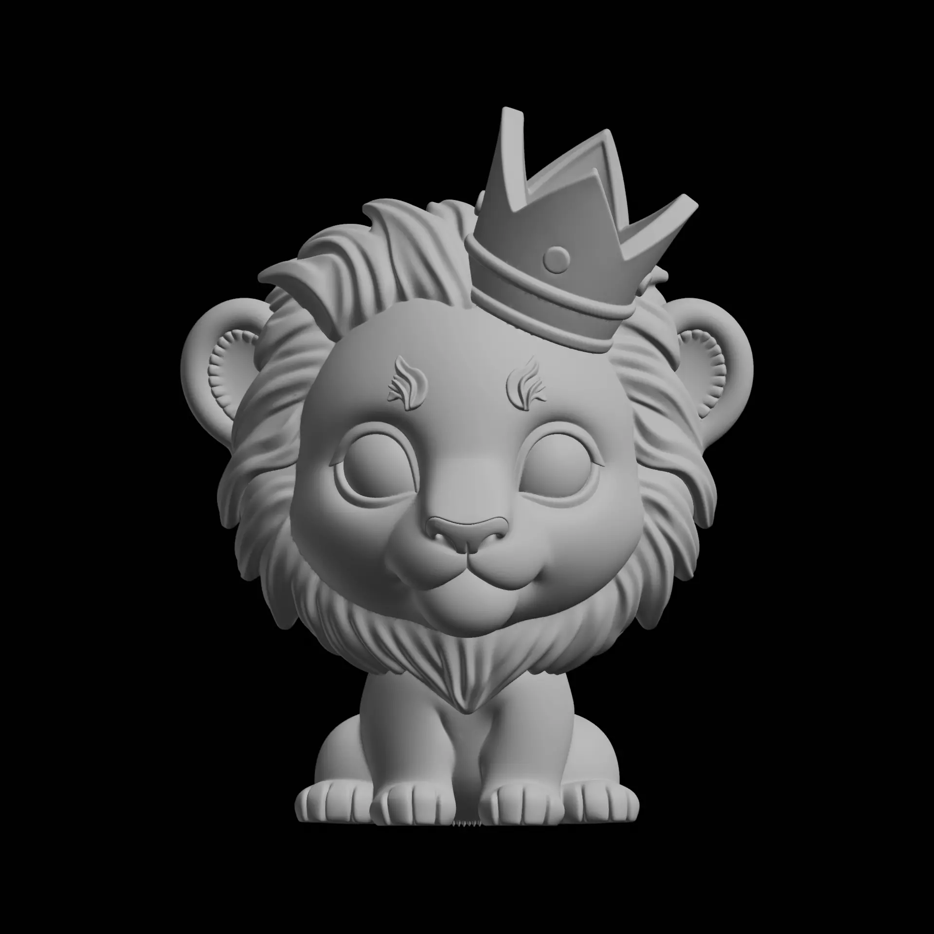 Chibi Lion King Animal Figurine 3D print model