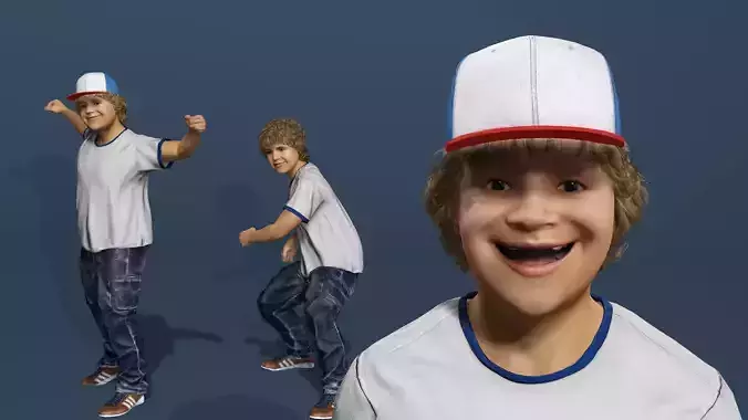 Realistic Child Boy Dustin Henderson Stranger Things Facial Rig