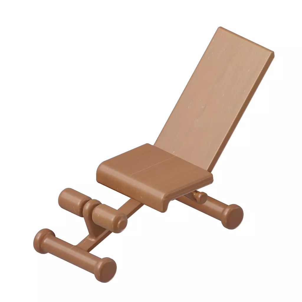 Wooden Gym Bench Press Toy 3D model