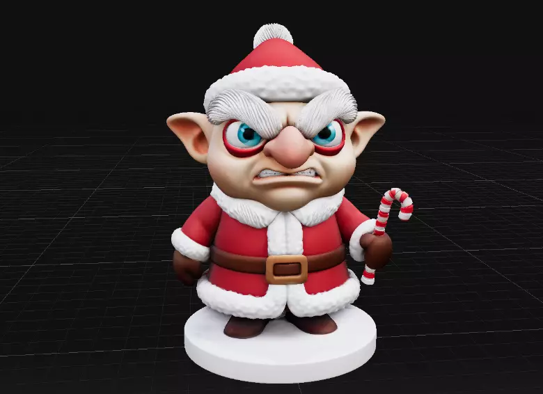 Stylized Christmas Grumpy Winter Character 3D Print 3D print model
