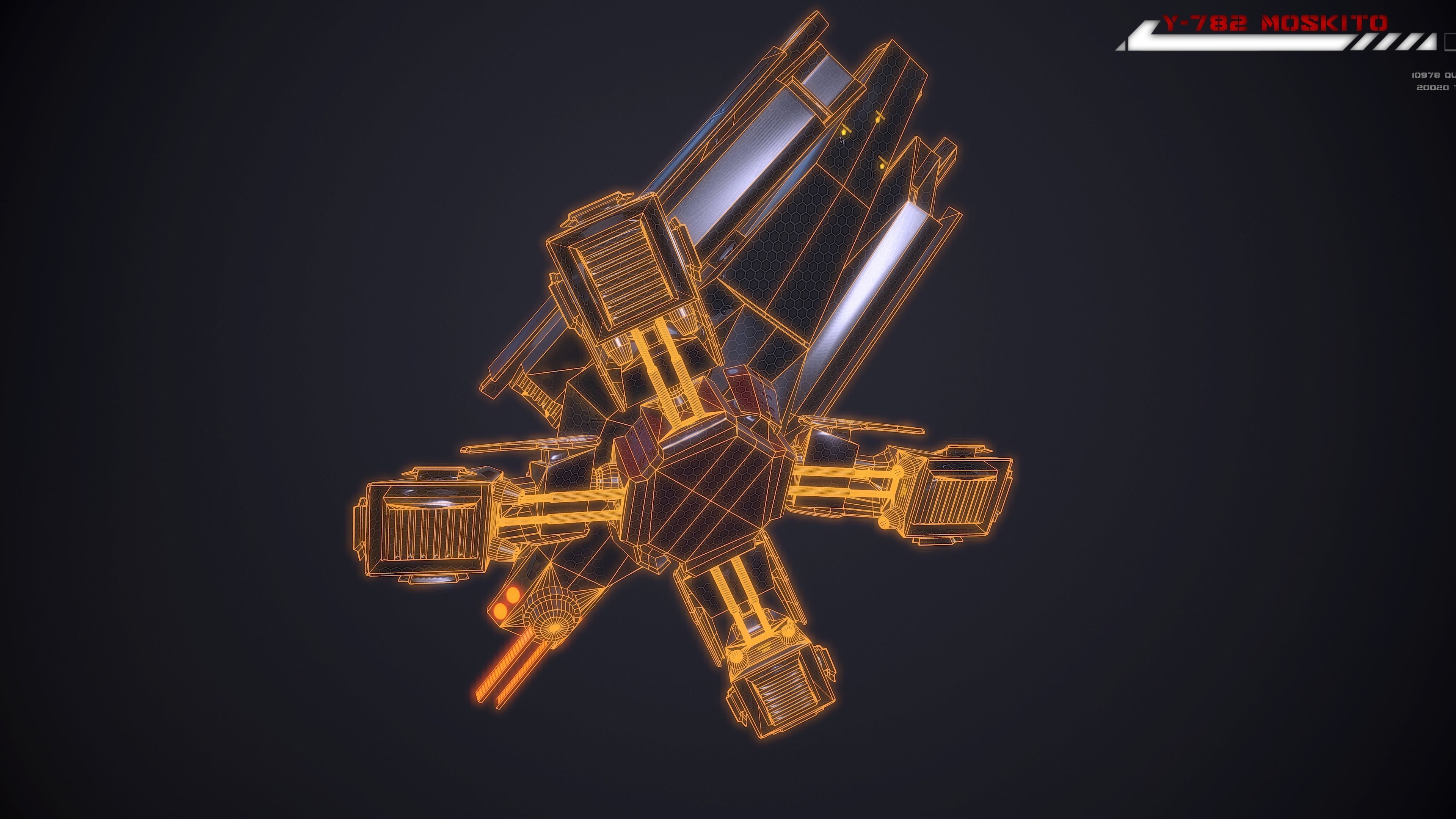 Y782 Moskito Lowpoly Low-poly 3D model_17