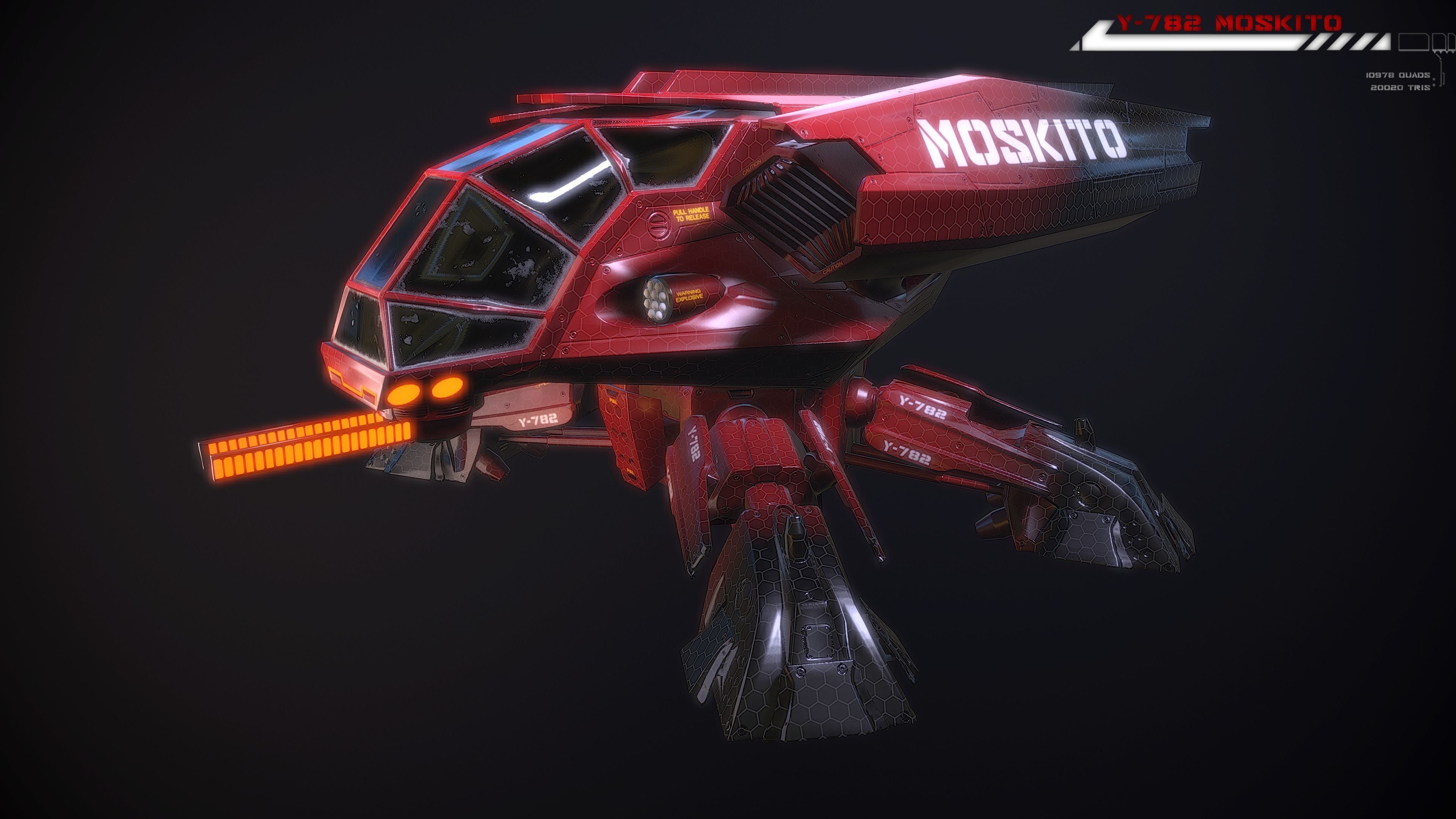 Y782 Moskito Lowpoly Low-poly 3D model_0