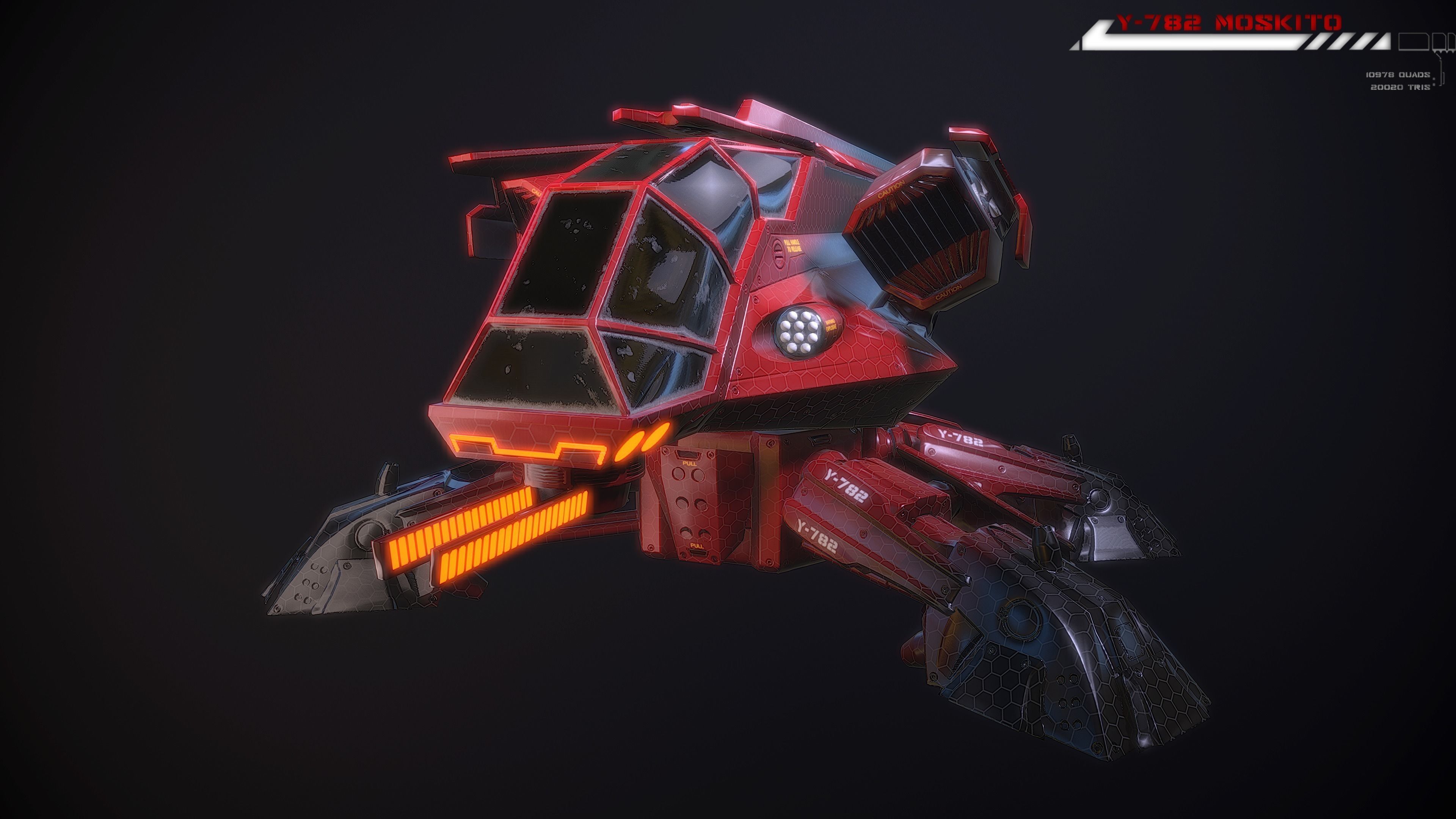 Y782 Moskito Lowpoly Low-poly 3D model_2