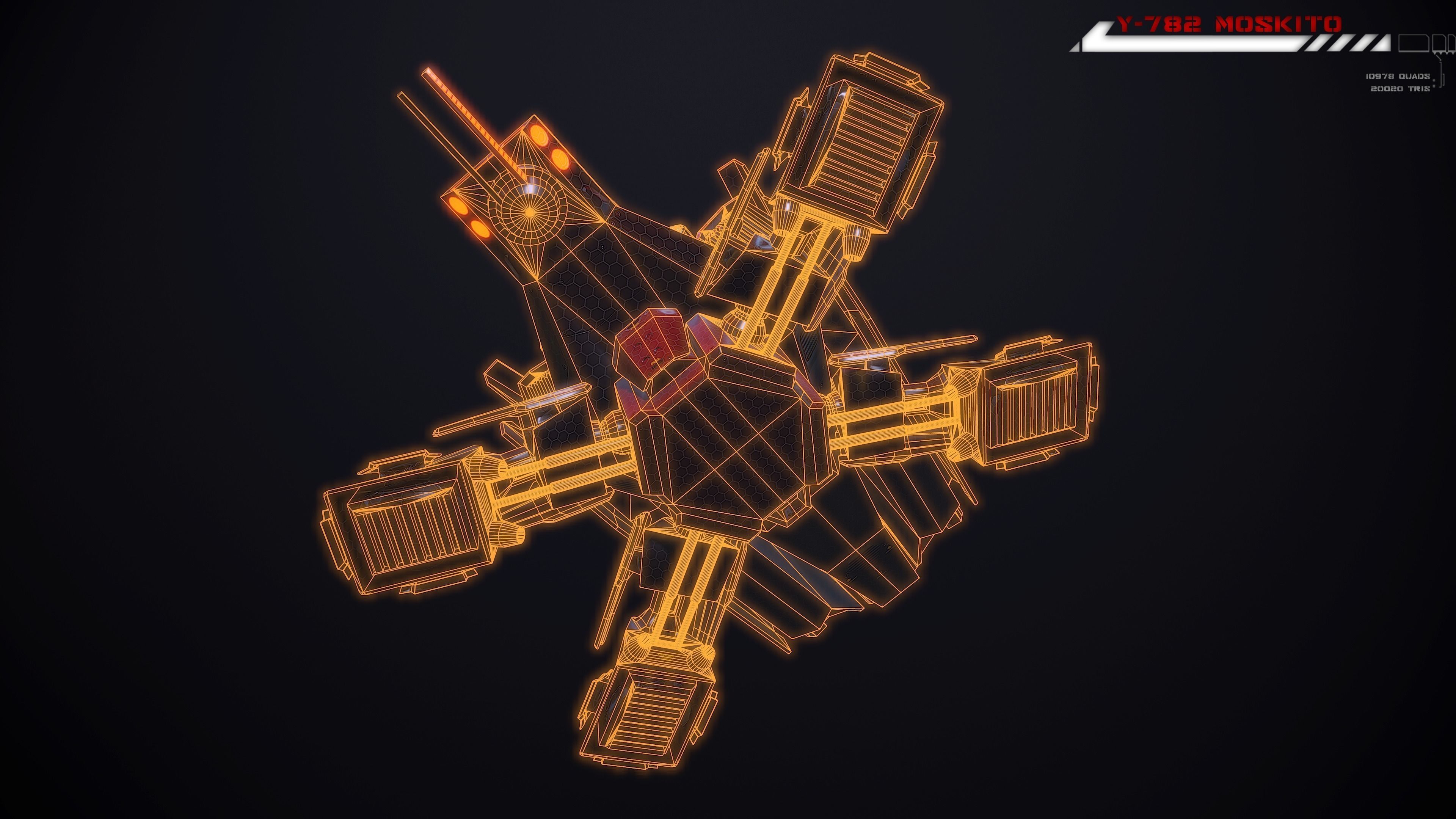 Y782 Moskito Lowpoly Low-poly 3D model_16