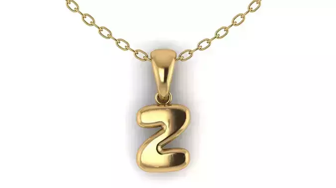Z alphabet solid pendant
