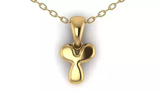 Y alphabet solid pendant