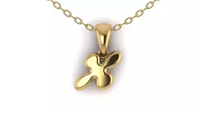 X alphabet solid pendant