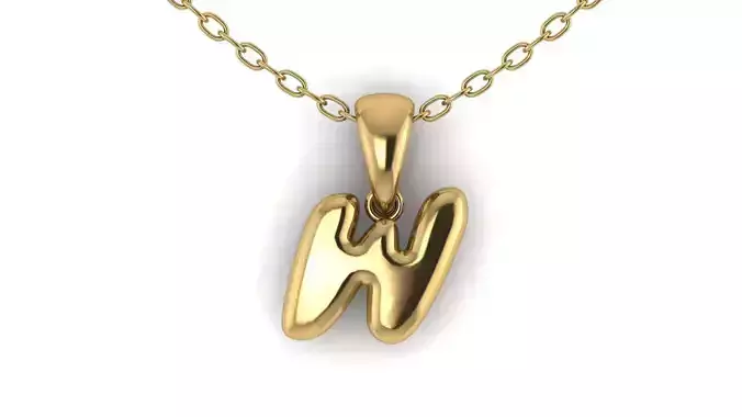 W alphabet solid pendant