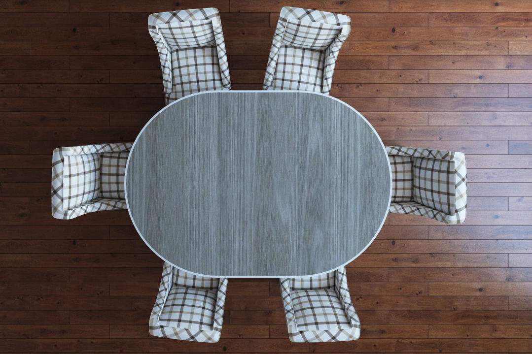 table with chairs set 3D model_1