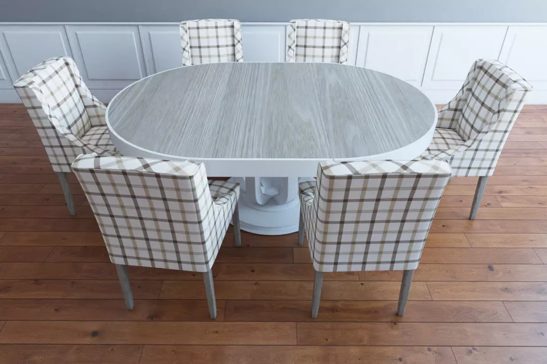 table with chairs set 3D model_0