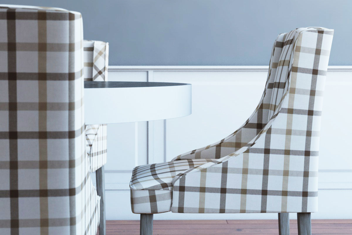 table with chairs set 3D model_3