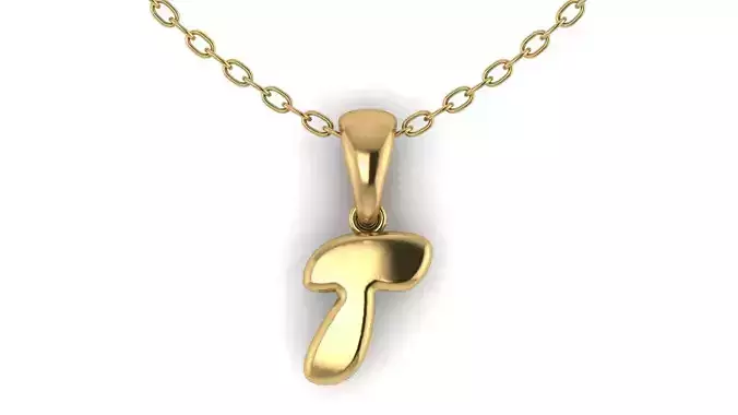 T alphabet solid pendant