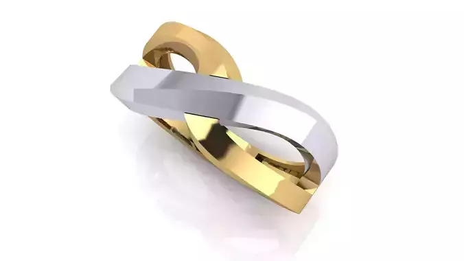 Two-Tone Interlocking Gold rin