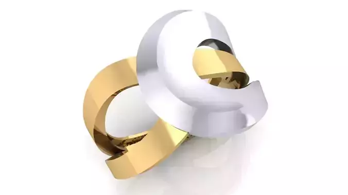 Modern Dual Structure Gold rin