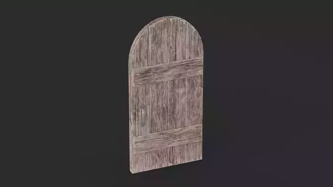 Medieval Door Arched 02 LowPoly Plus HP Low-poly 3D model