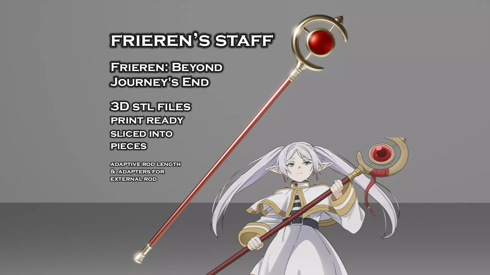 Frieren Staff -- 3D Printable Cosplay Prop -- Ready to Print 3D print model
