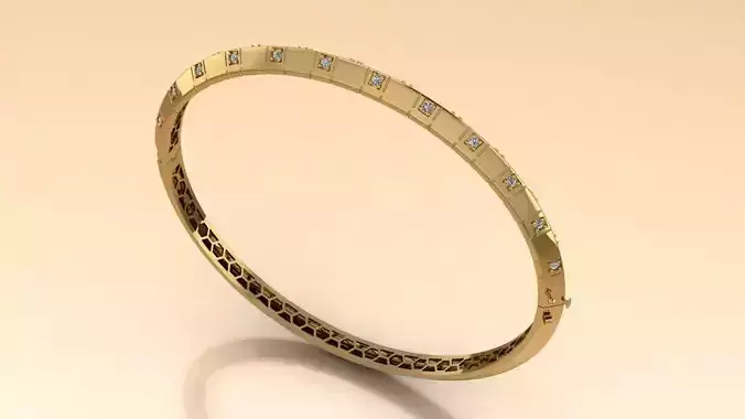 The Noir Bangle Bracelet jewelry 3D model - for Her 3D print model