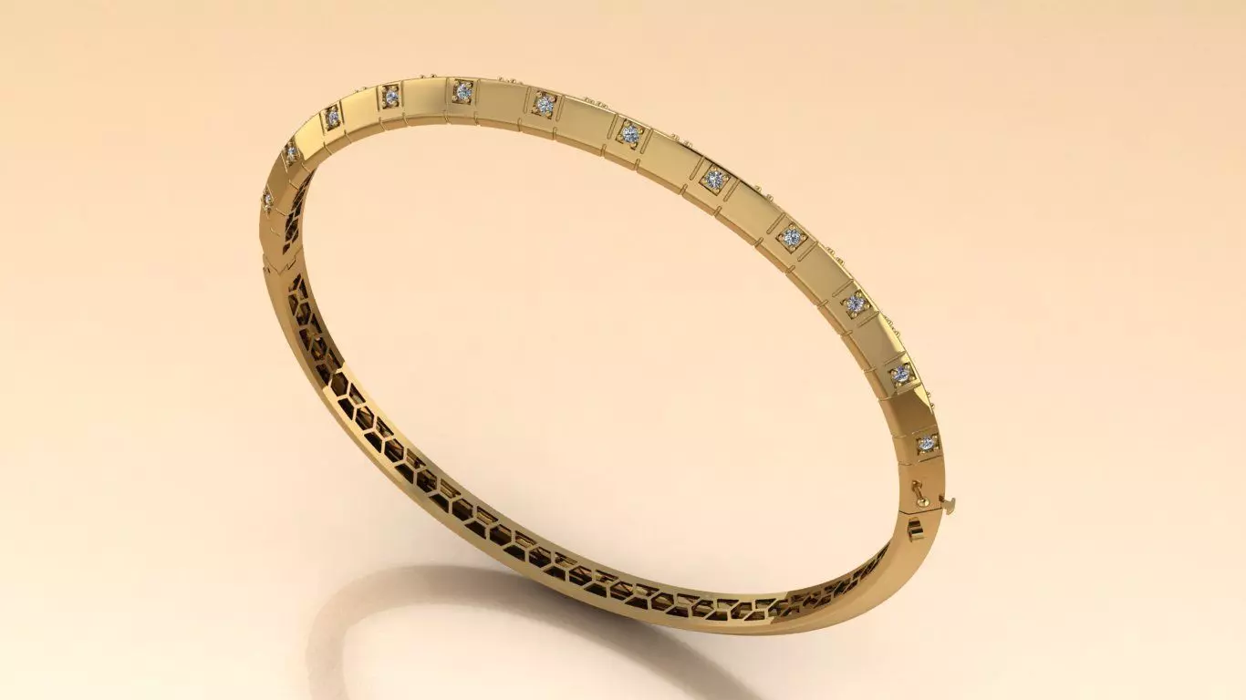 The Noir Bangle Bracelet jewelry 3D model - for Her 3D print model