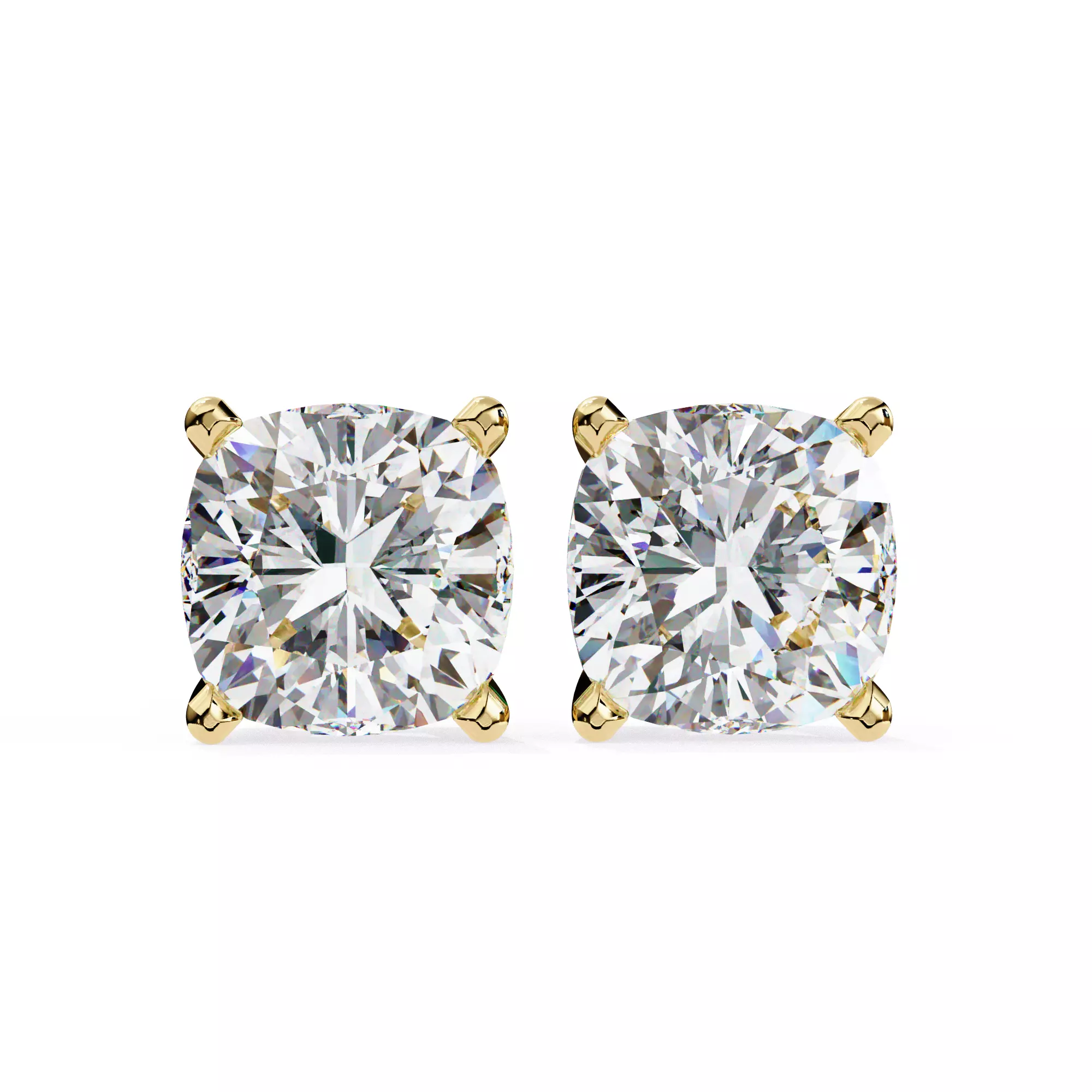 Solitaire Diamond Earring with render and detail images 9 3D print model