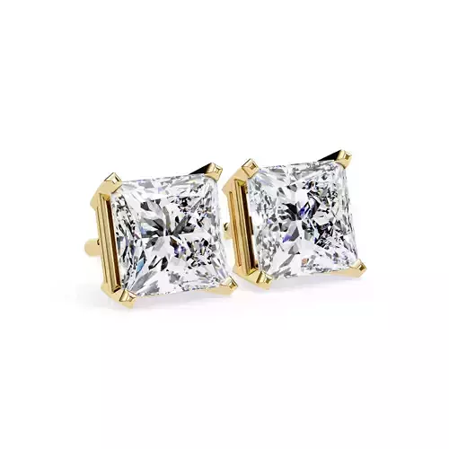 Solitaire Diamond Earring with render and detail images 6