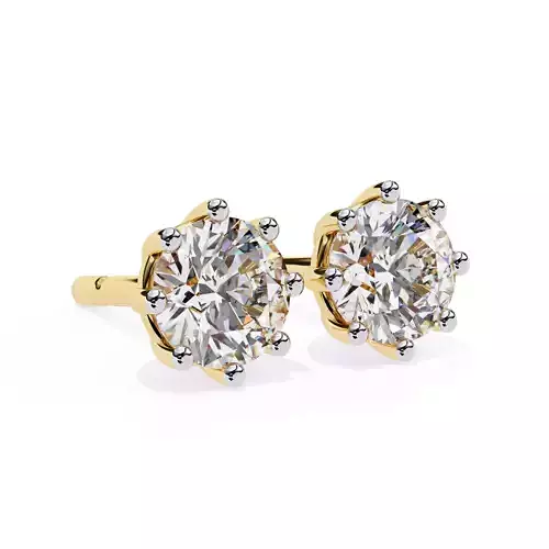 Solitaire Diamond Earring with render and detail images 45