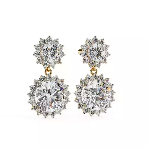 Solitaire Diamond Earring with render and detail images 43