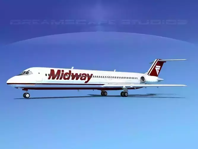 Douglas DC-9-50 Midway 3D model