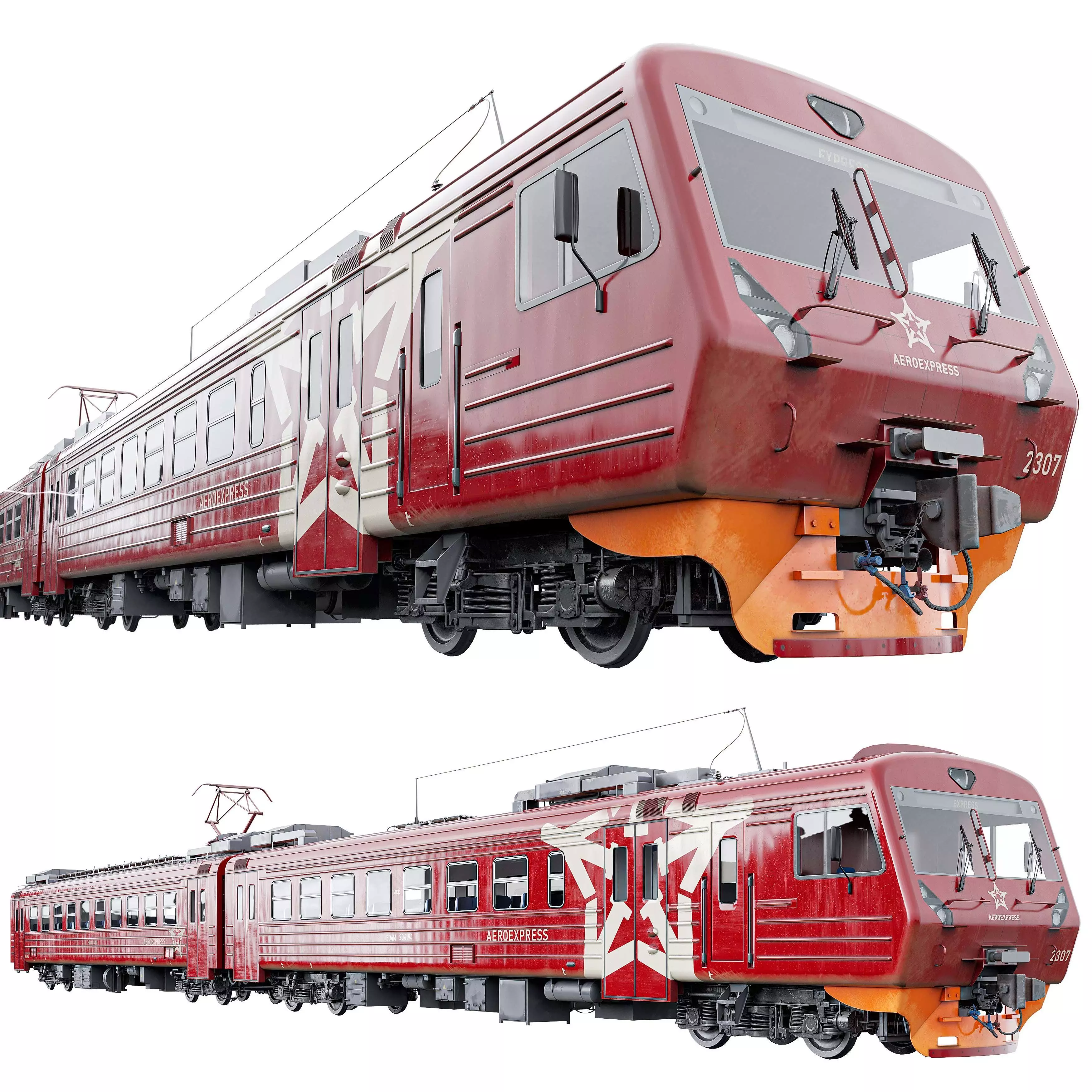 Passenger Train ED4M- EXPRESS 3D model